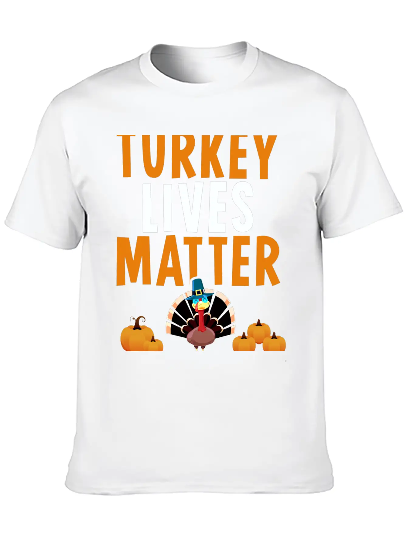 Turkey Lives Matter Funny Vegetarian Thanksgiving Breathable Soft Cotton T-Shirt – Timeless Casual Look