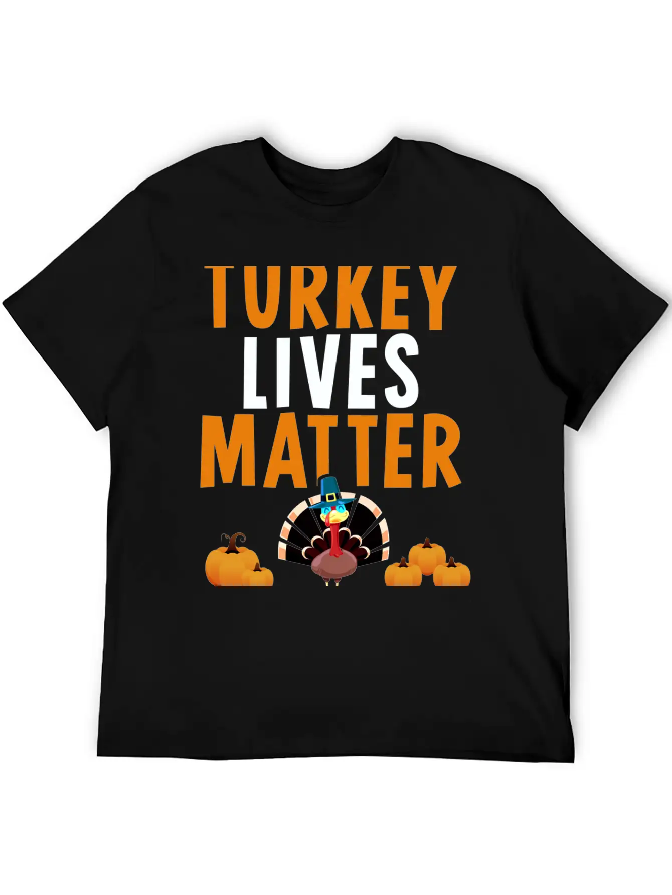 Turkey Lives Matter Funny Vegetarian Thanksgiving Breathable Soft Cotton T-Shirt – Timeless Casual Look
