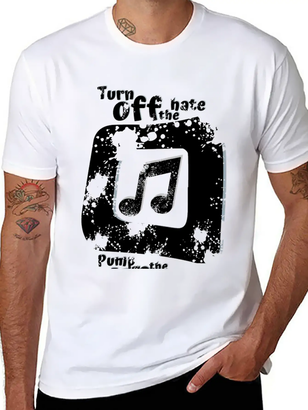 Turn Off The Hate Pump Up The Volume! Breathable Soft Cotton T-Shirt – Timeless Casual Look