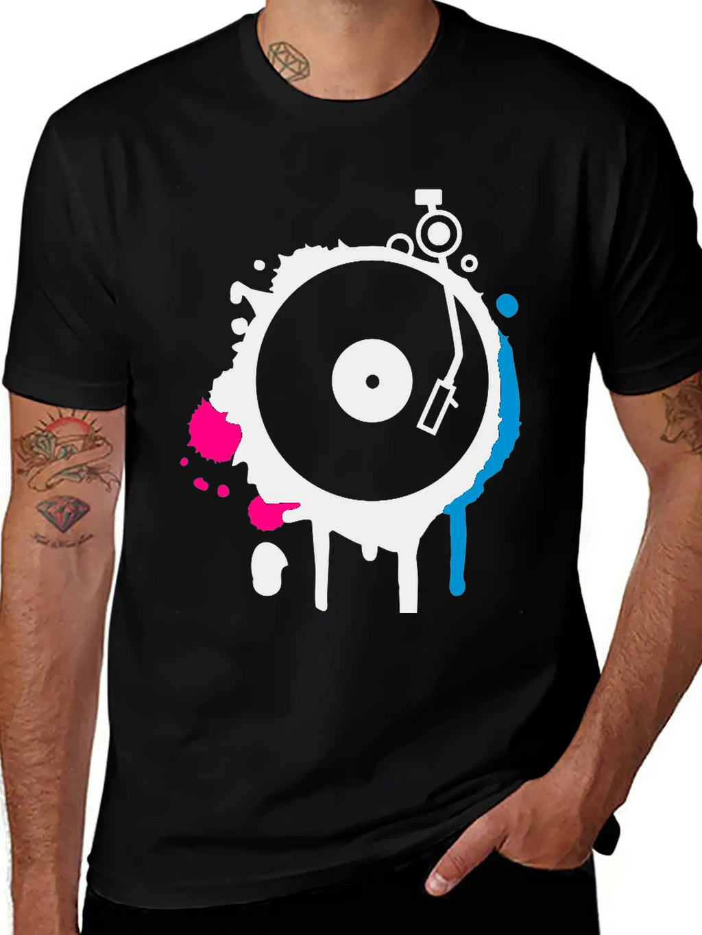 Turntable Graffiti Unisex Casual T-Shirt – Clean Design For Daily Comfort