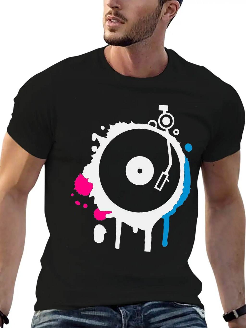 Turntable Graffiti Unisex Casual T-Shirt – Clean Design For Daily Comfort