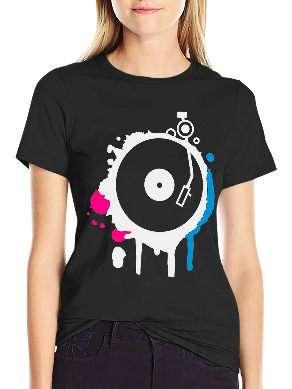 Turntable Graffiti Unisex Casual T-Shirt – Clean Design For Daily Comfort