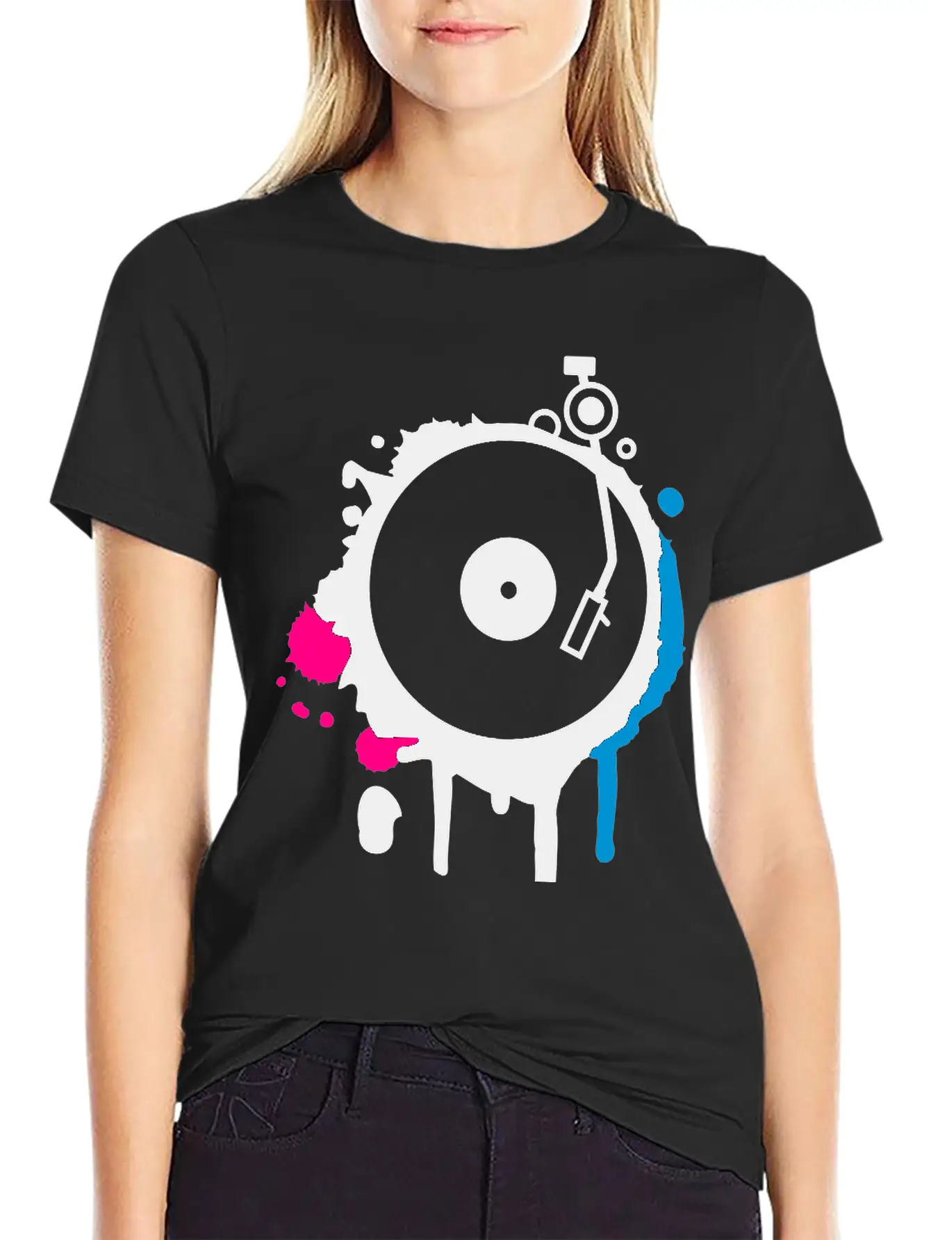 Turntable Graffiti Unisex Casual T-Shirt – Clean Design For Daily Comfort