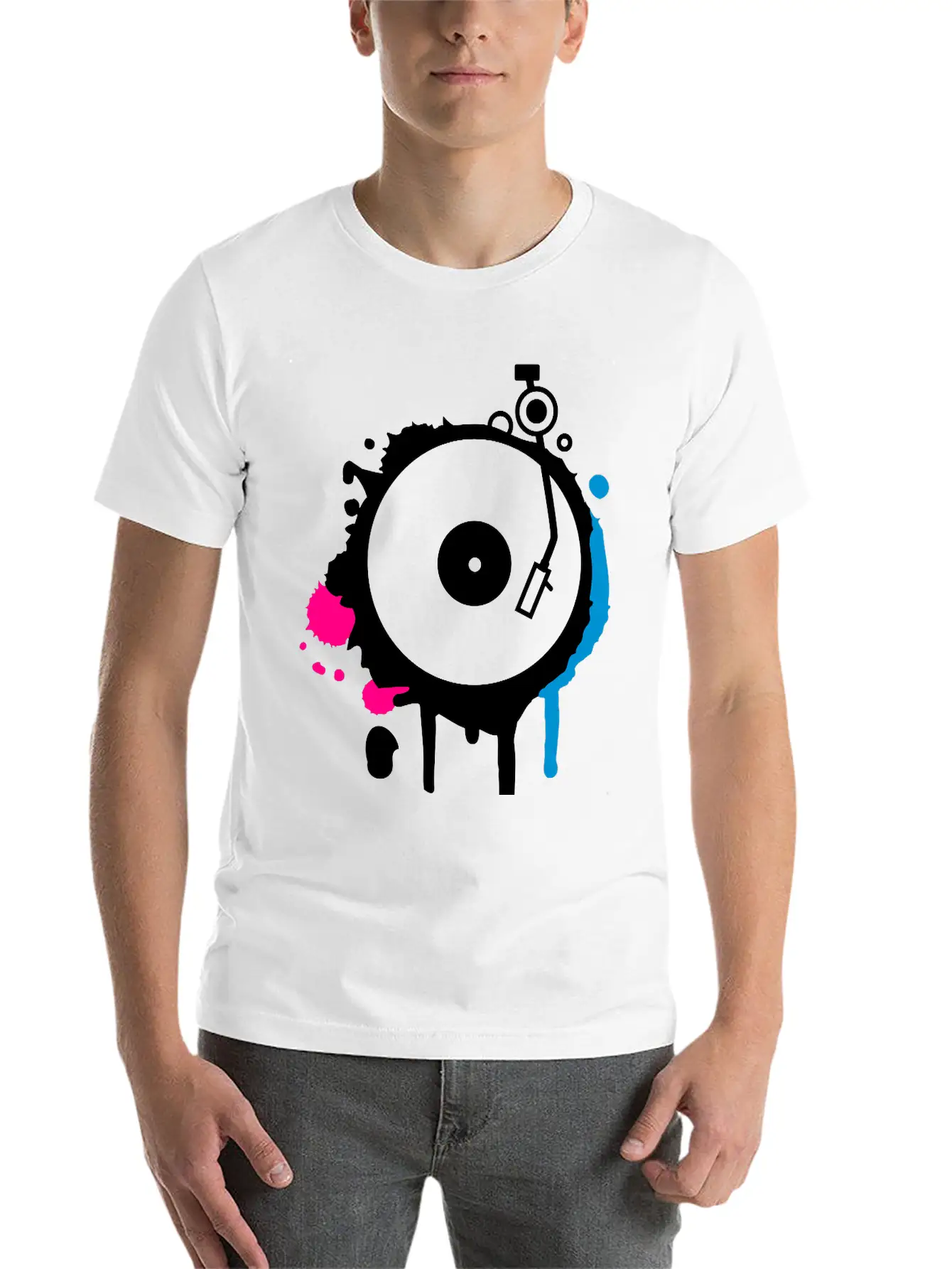 Turntable Graffiti Unisex Casual T-Shirt – Clean Design For Daily Comfort