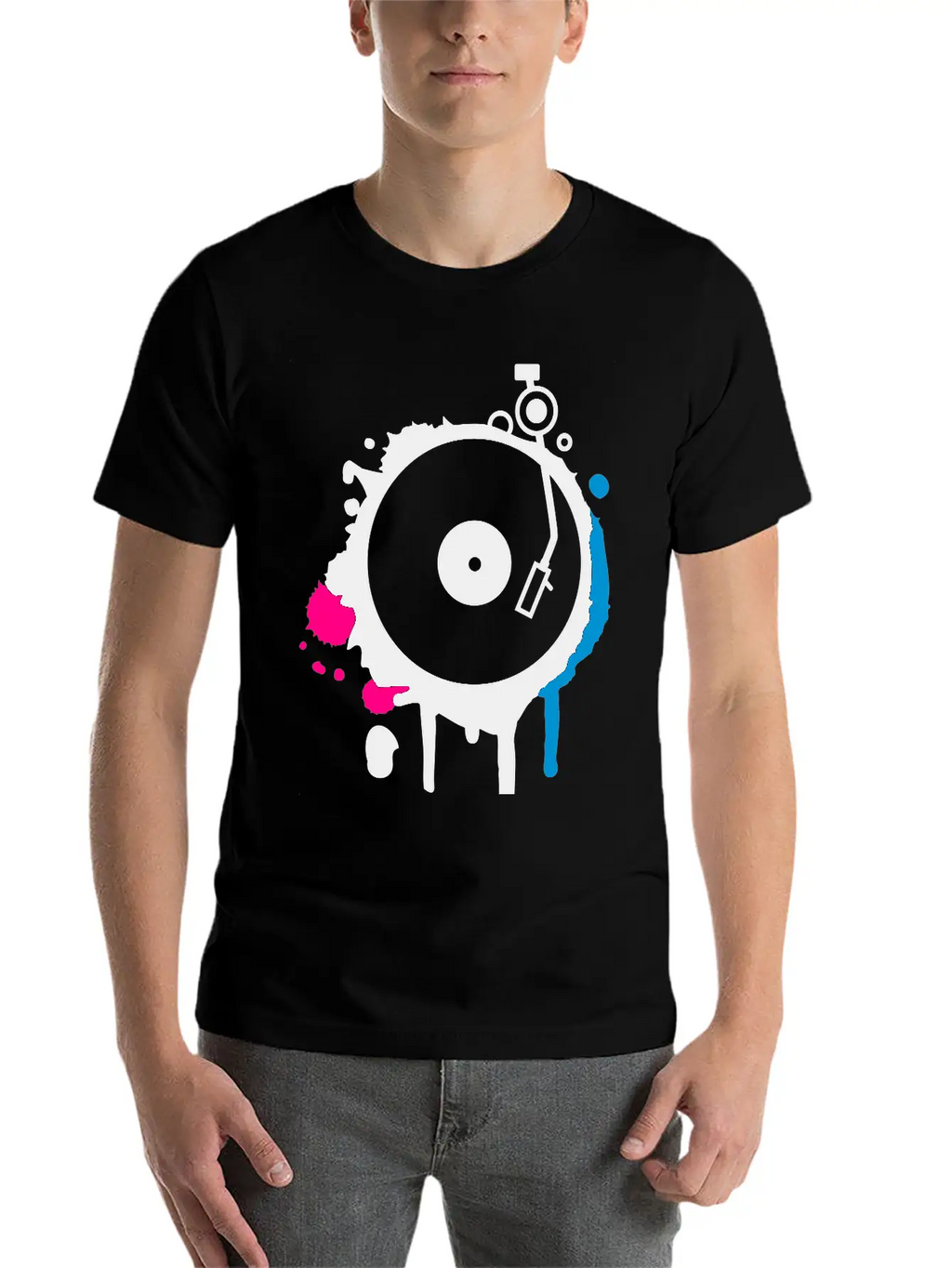 Turntable Graffiti Unisex Casual T-Shirt – Clean Design For Daily Comfort