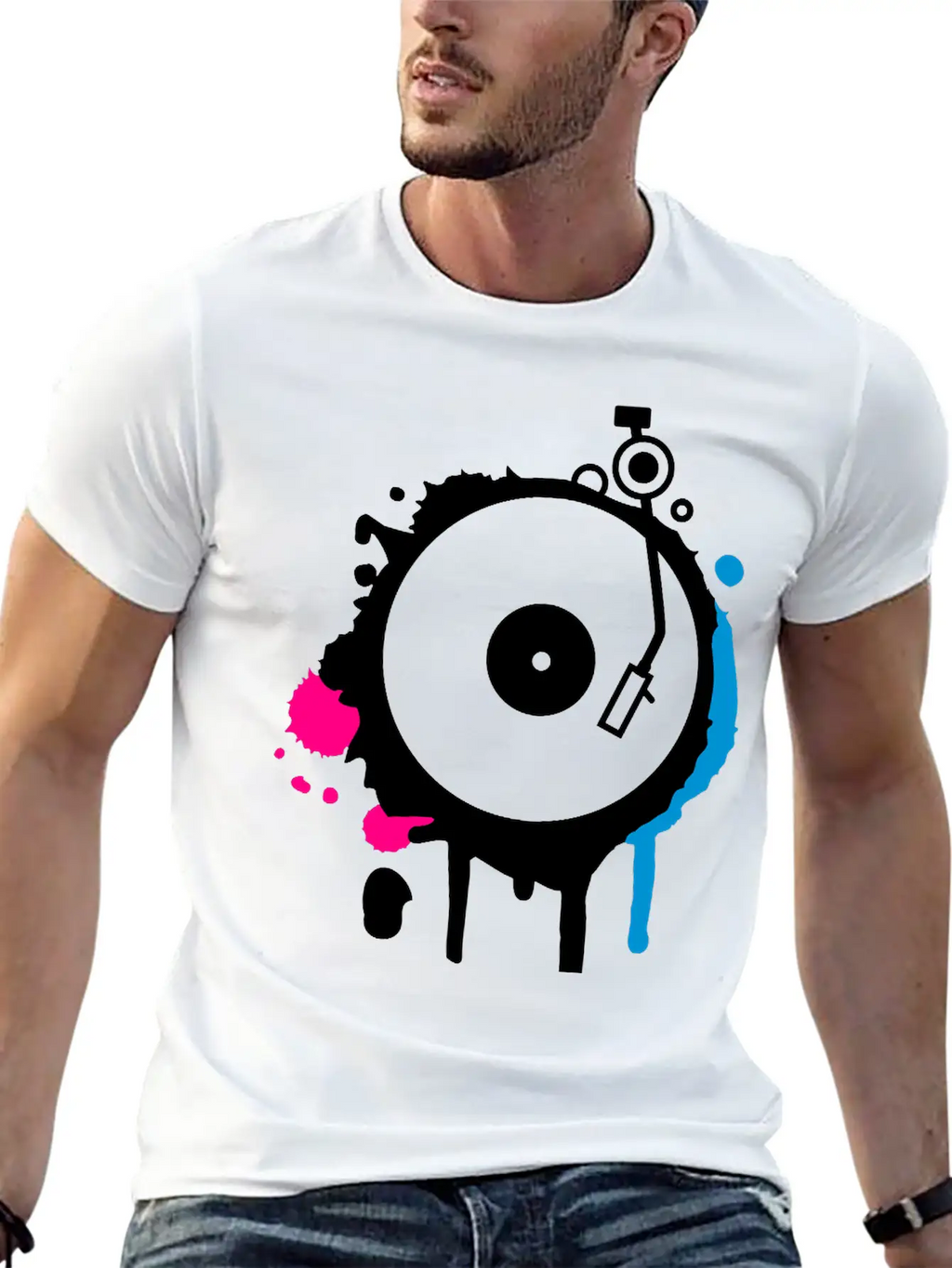 Turntable Graffiti Unisex Casual T-Shirt – Clean Design For Daily Comfort
