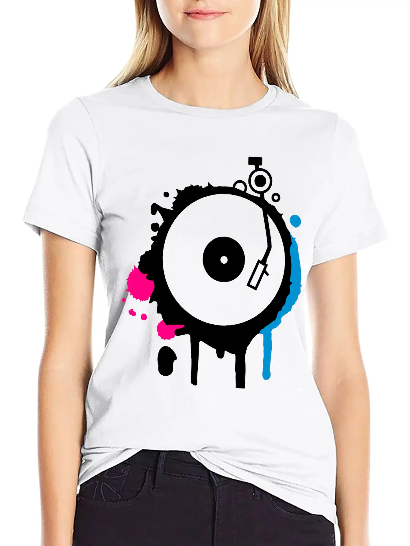 Turntable Graffiti Unisex Casual T-Shirt – Clean Design For Daily Comfort