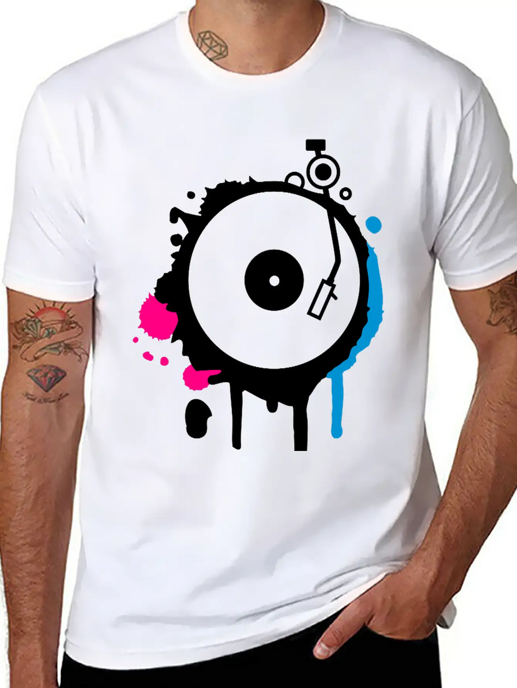 Turntable Graffiti Unisex Casual T-Shirt – Clean Design For Daily Comfort