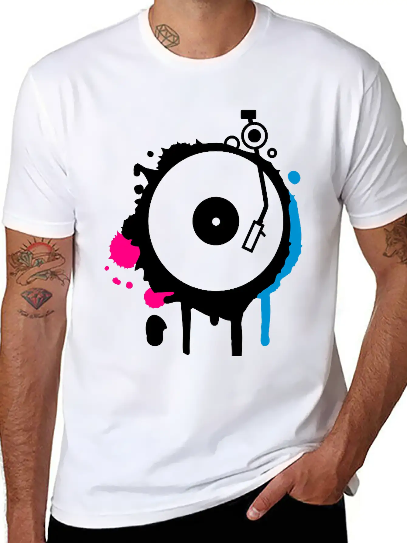 Turntable Graffiti Unisex Casual T-Shirt – Clean Design For Daily Comfort