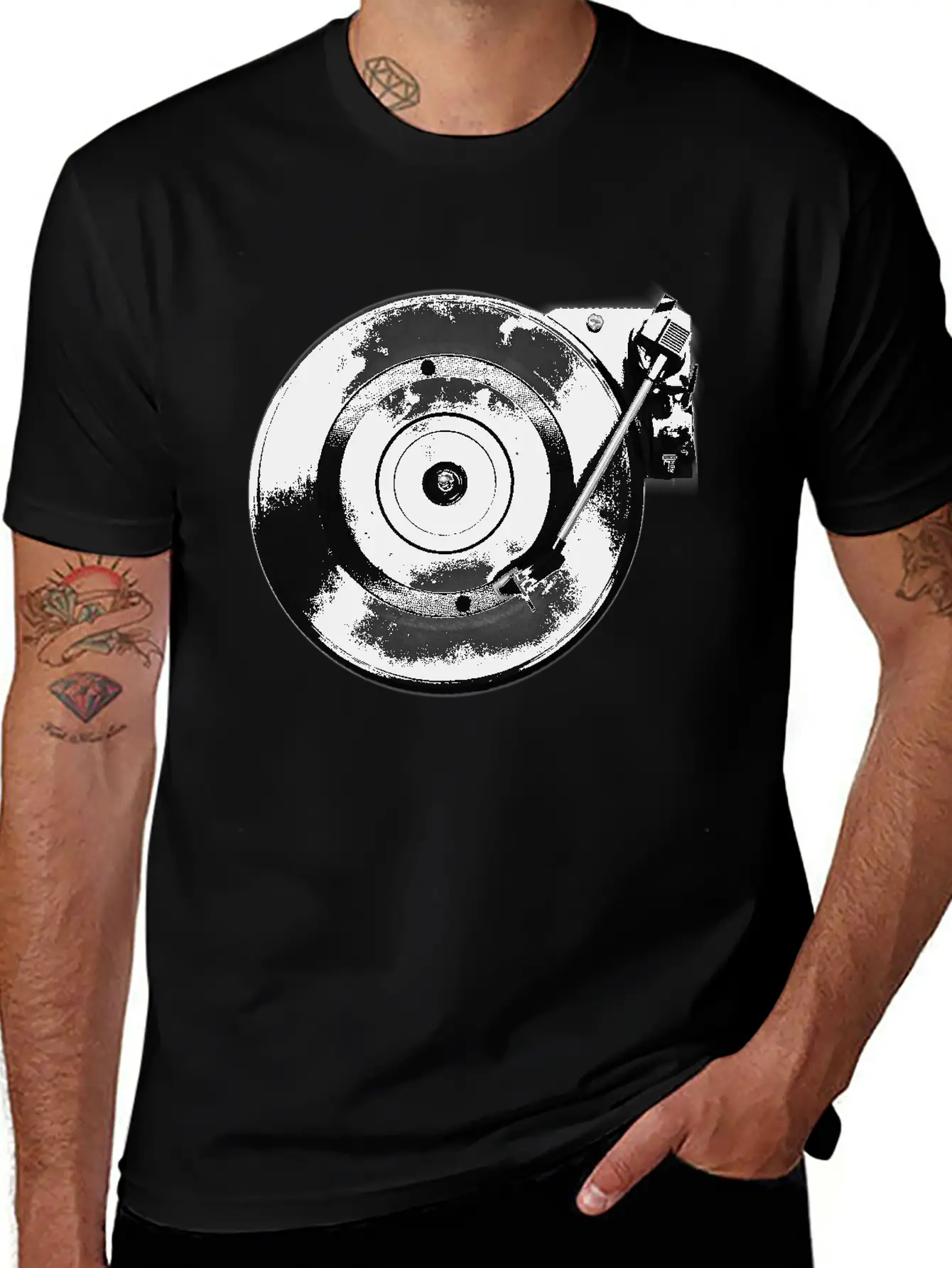 Turntable Play Disco Unisex Short Sleeve Soft Cotton T-Shirt – Casual Everyday Wear