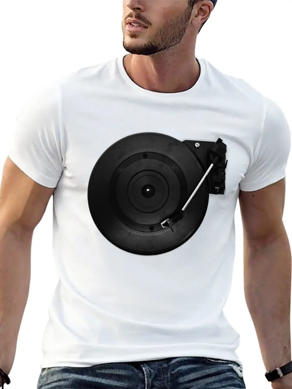 Turntable Play Disco Unisex Short Sleeve Soft Cotton T-Shirt – Casual Everyday Wear