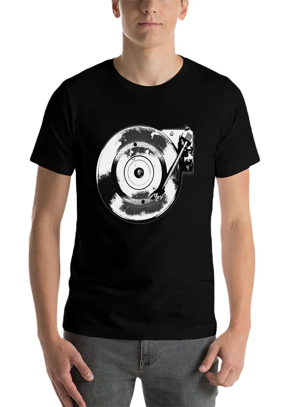 Turntable Play Disco Unisex Short Sleeve Soft Cotton T-Shirt – Casual Everyday Wear