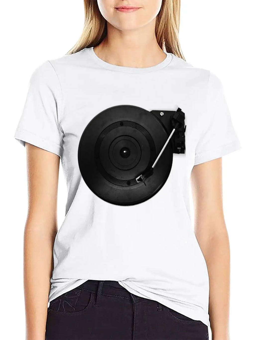Turntable Play Disco Unisex Short Sleeve Soft Cotton T-Shirt – Casual Everyday Wear