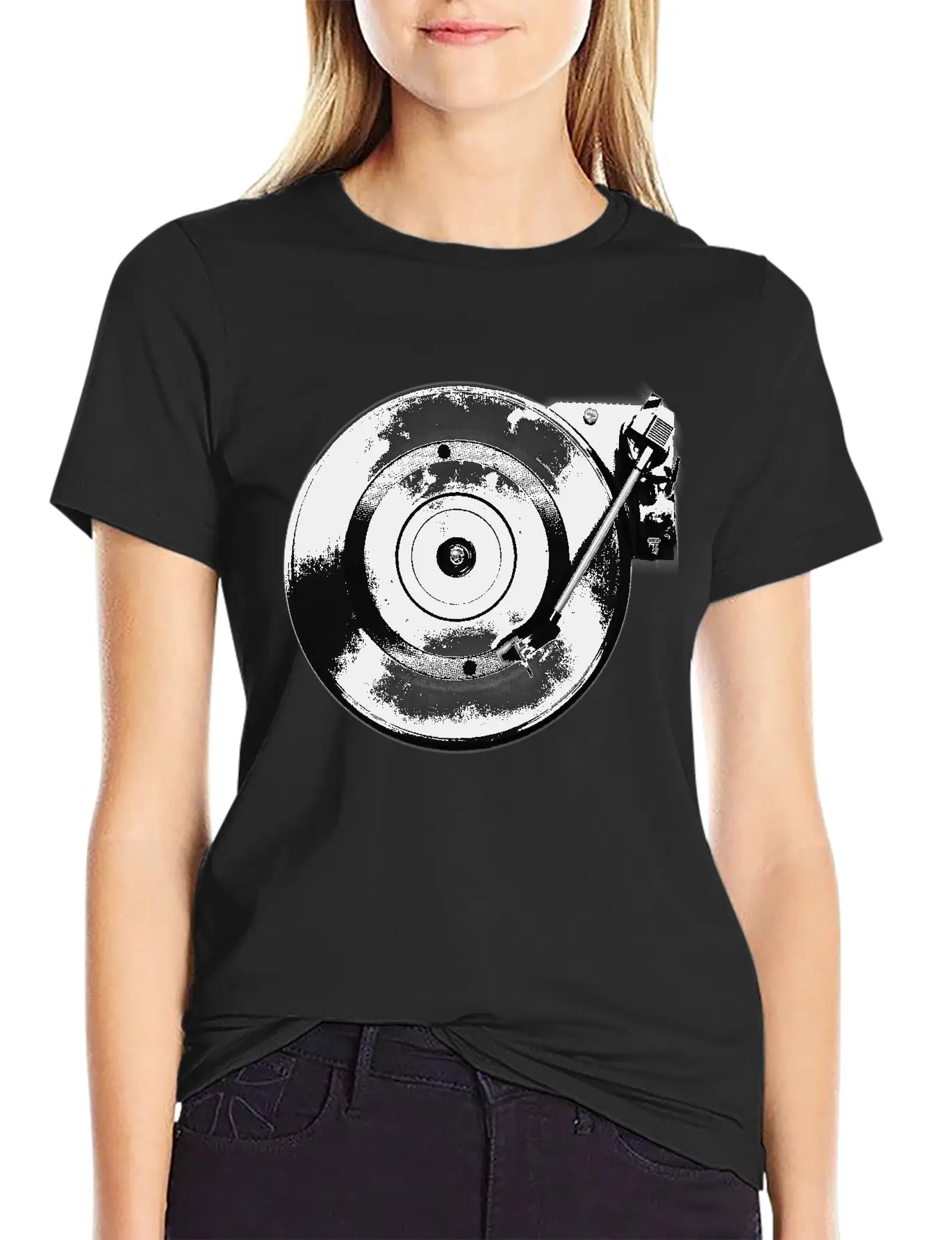 Turntable Play Disco Unisex Short Sleeve Soft Cotton T-Shirt – Casual Everyday Wear