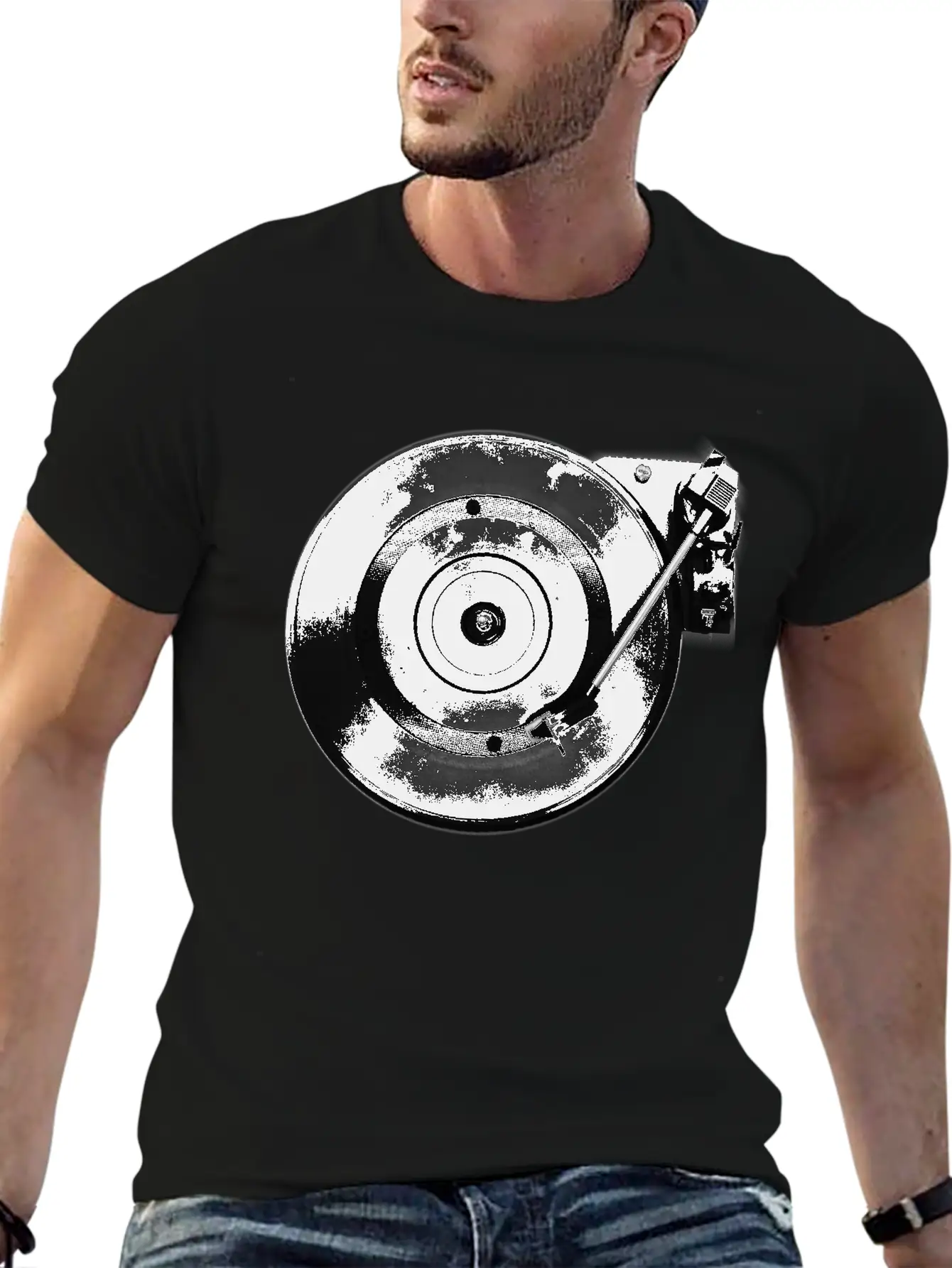Turntable Play Disco Unisex Short Sleeve Soft Cotton T-Shirt – Casual Everyday Wear