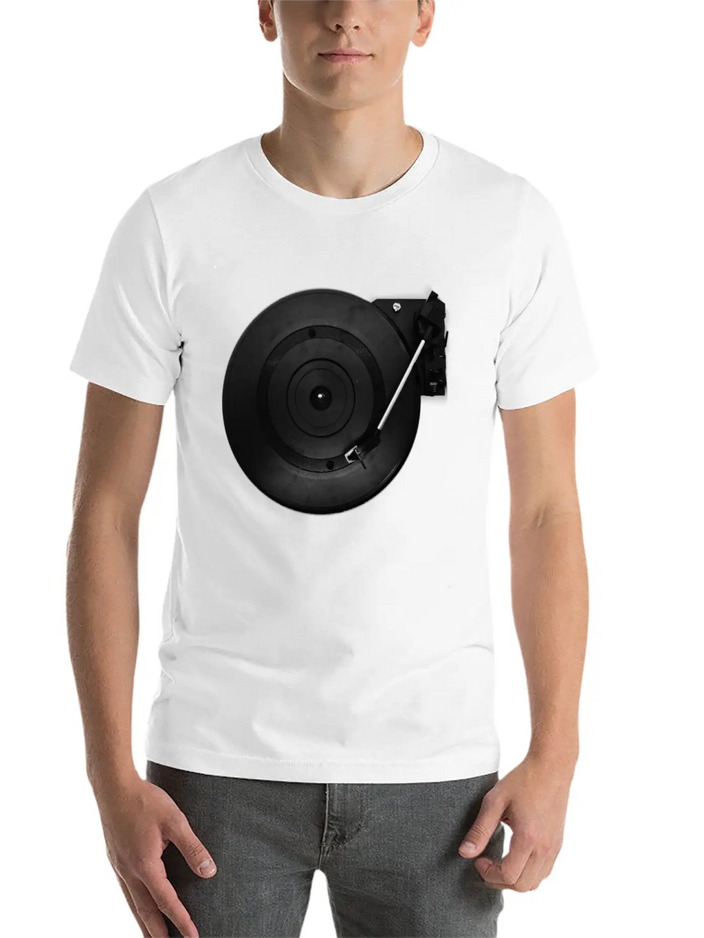 Turntable Play Disco Unisex Short Sleeve Soft Cotton T-Shirt – Casual Everyday Wear