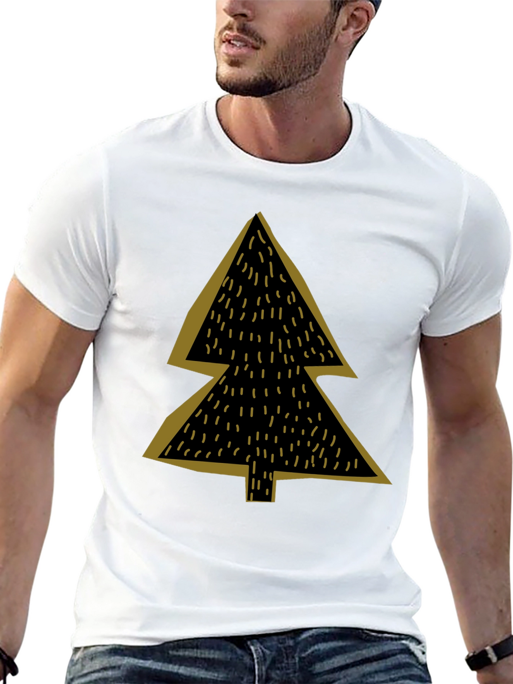 Minimalist Christmas Tree Graphic Tee