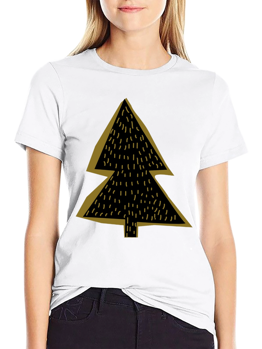 Minimalist Christmas Tree Graphic Tee