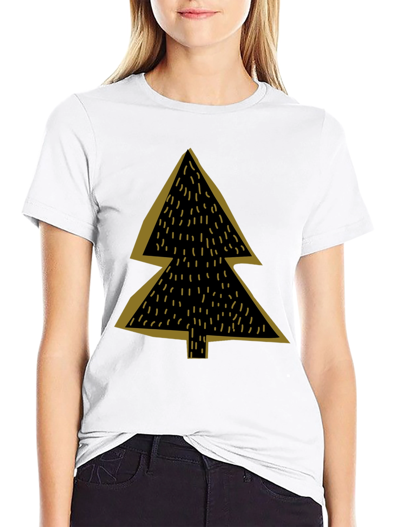 Minimalist Christmas Tree Graphic Tee