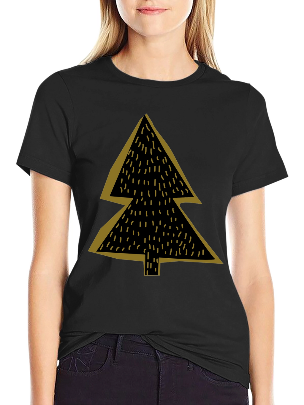 Minimalist Christmas Tree Graphic Tee