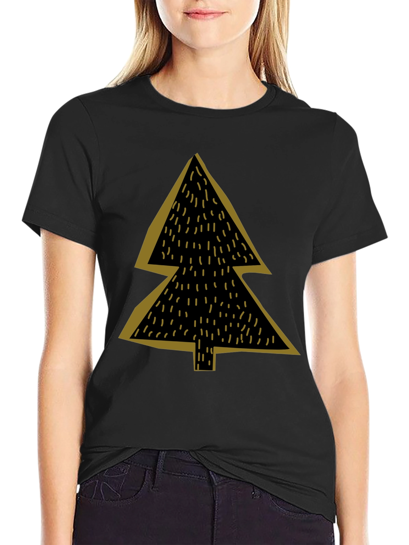 Minimalist Christmas Tree Graphic Tee