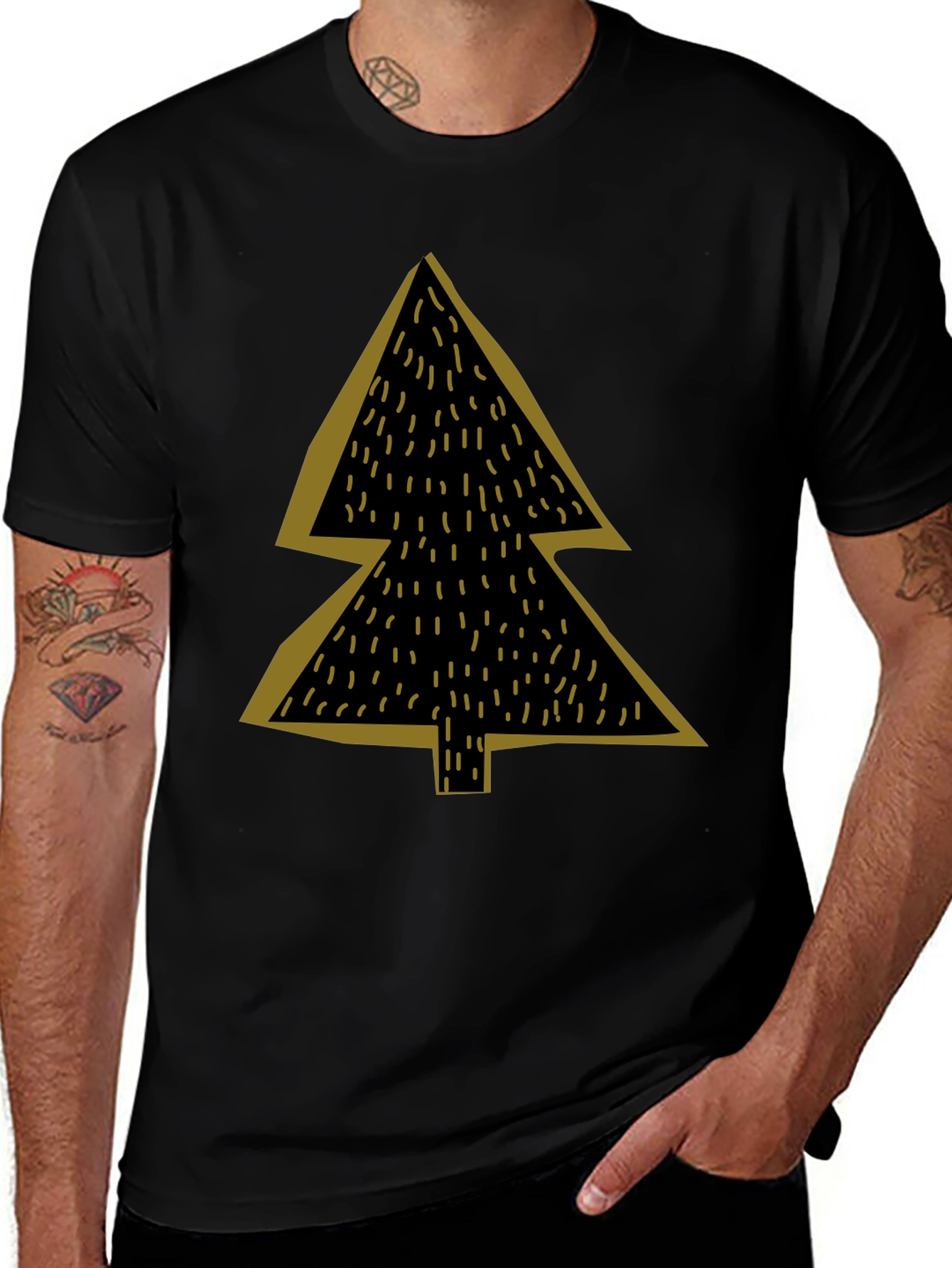 Minimalist Christmas Tree Graphic Tee