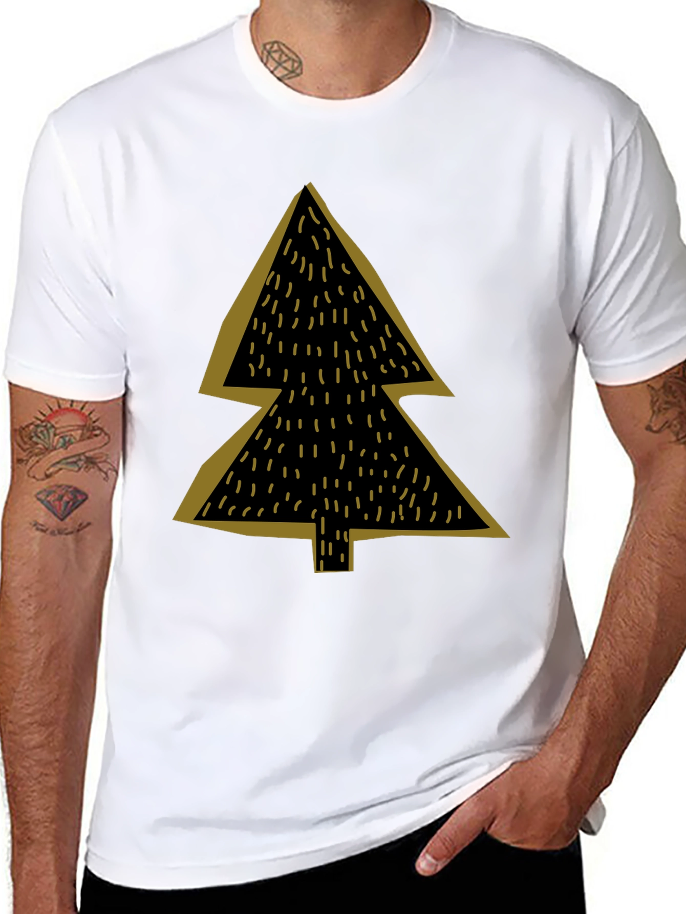 Minimalist Christmas Tree Graphic Tee