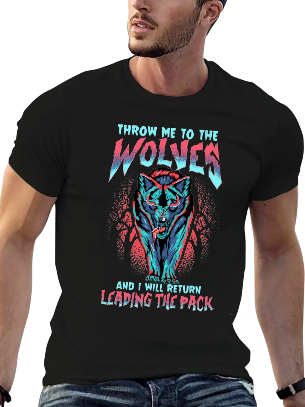 Wolf Pack Leader Graphic T-Shirt