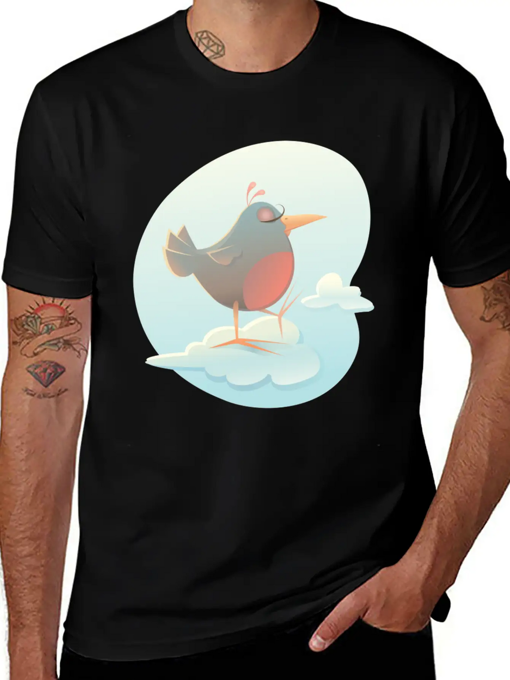 Twitter Bird On Cloud Unisex Casual T-Shirt – Clean Design For Daily Comfort