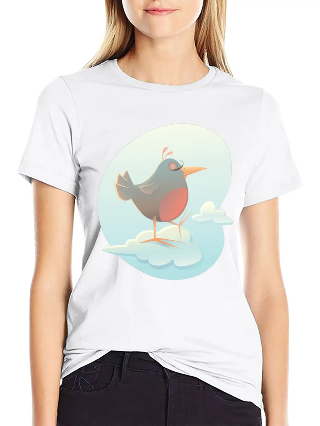 Twitter Bird On Cloud Unisex Casual T-Shirt – Clean Design For Daily Comfort