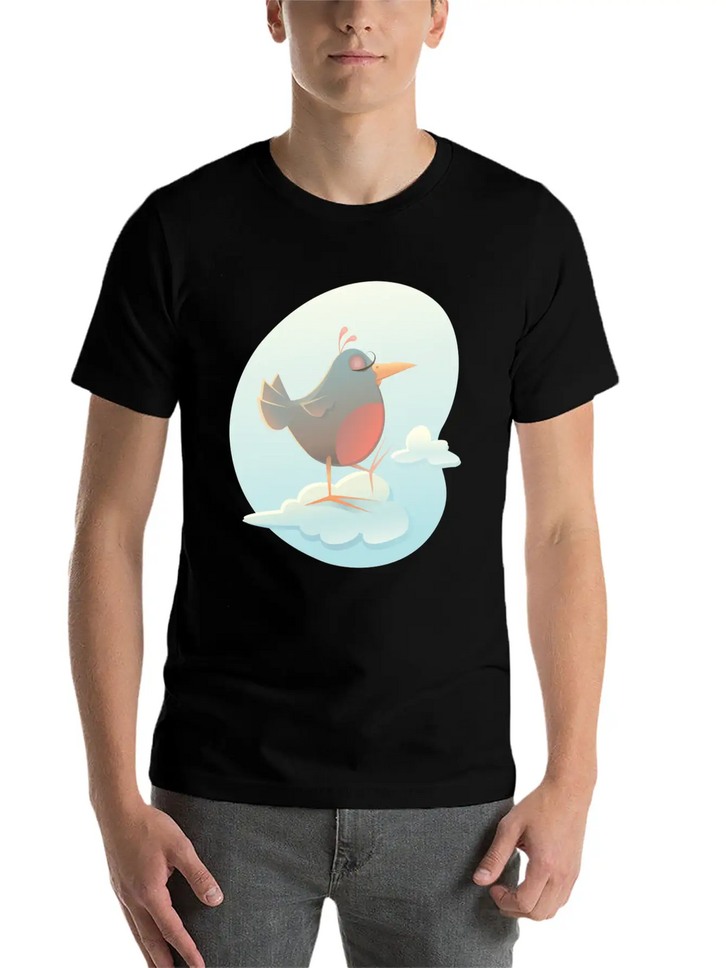 Twitter Bird On Cloud Unisex Casual T-Shirt – Clean Design For Daily Comfort