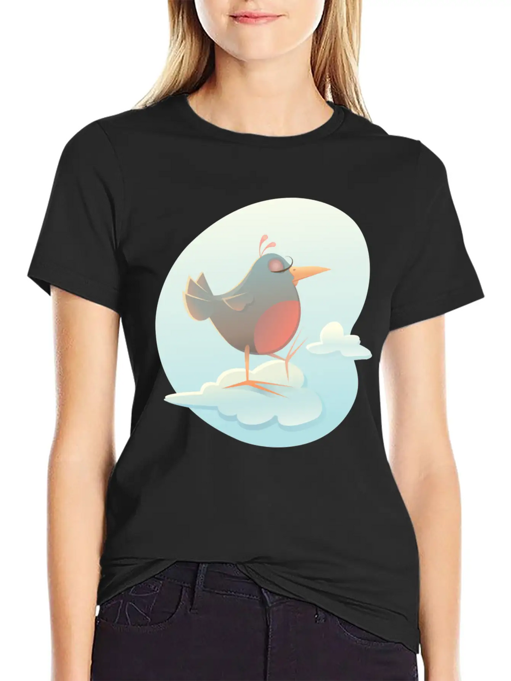 Twitter Bird On Cloud Unisex Casual T-Shirt – Clean Design For Daily Comfort