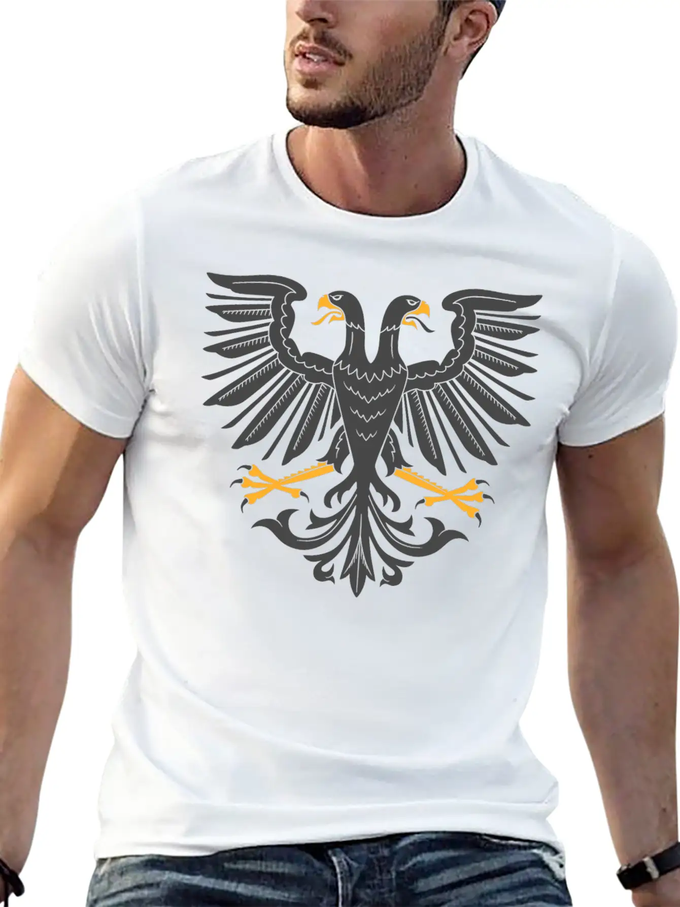 Two Headed Eagle Breathable Soft Cotton T-Shirt – Timeless Casual Look