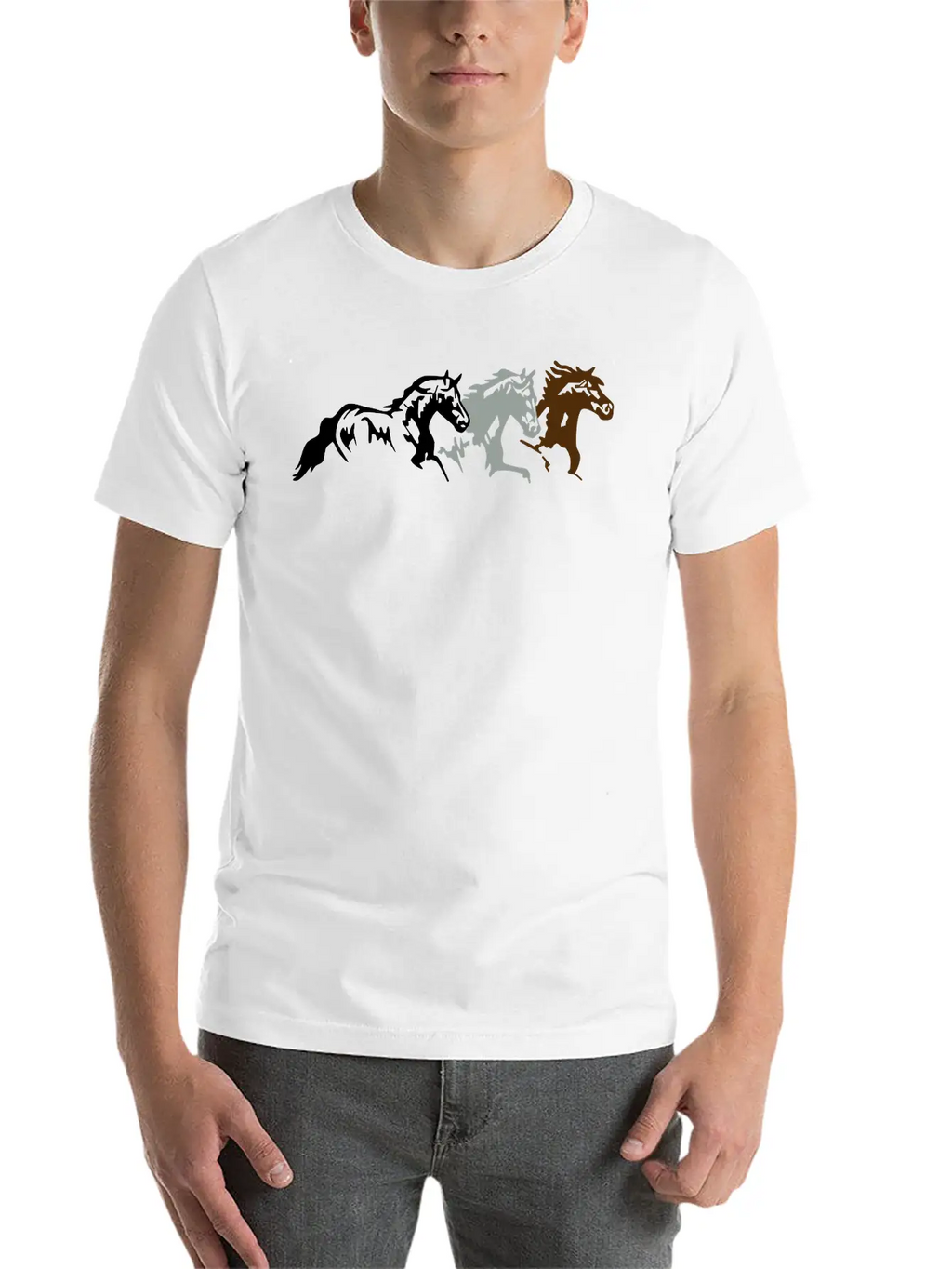 Two Horse Unisex Casual T-Shirt – Clean Design For Daily Comfort
