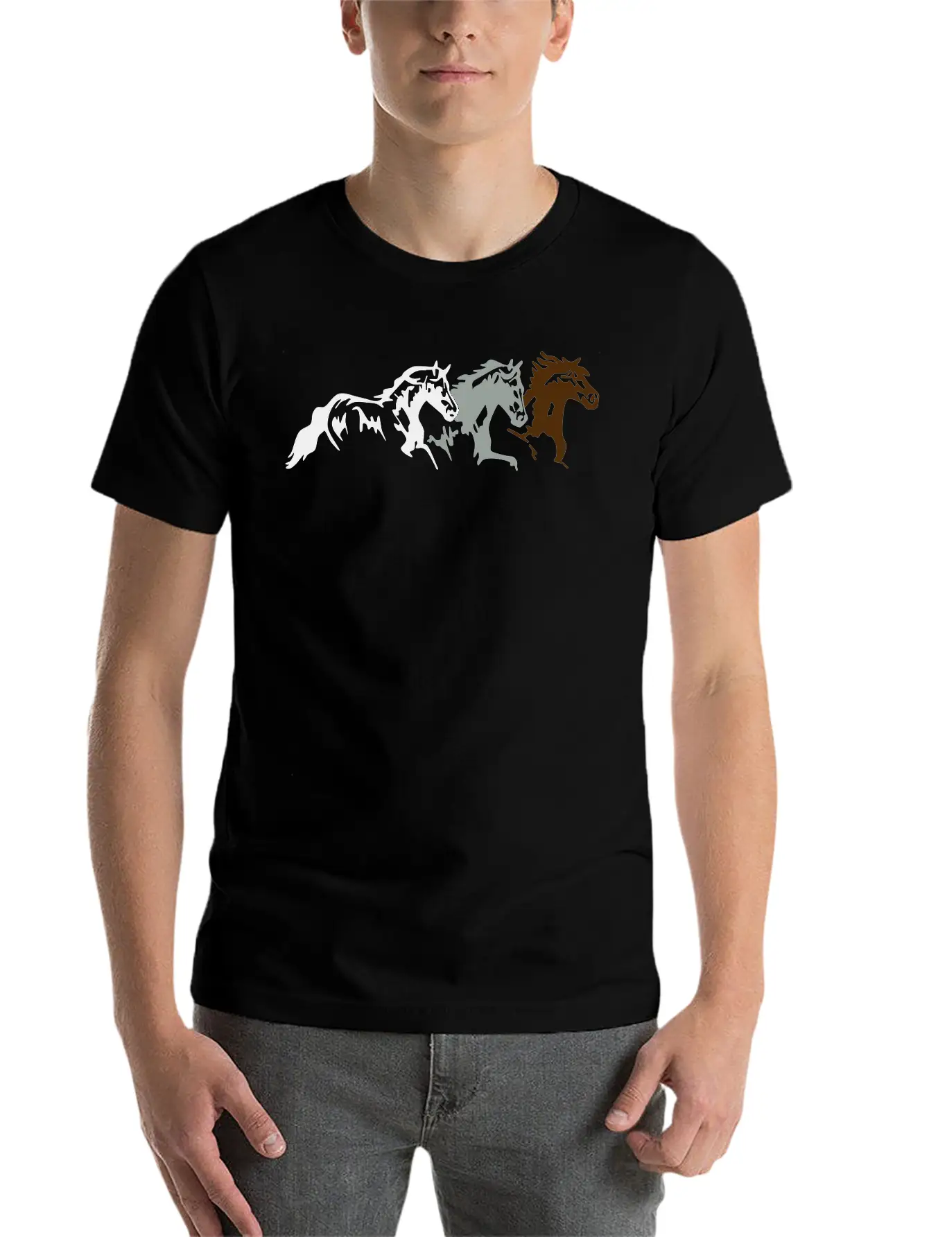 Two Horse Unisex Casual T-Shirt – Clean Design For Daily Comfort