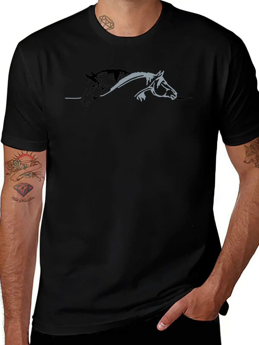 Two Horses Unisex Casual T-Shirt – Clean Design For Daily Comfort