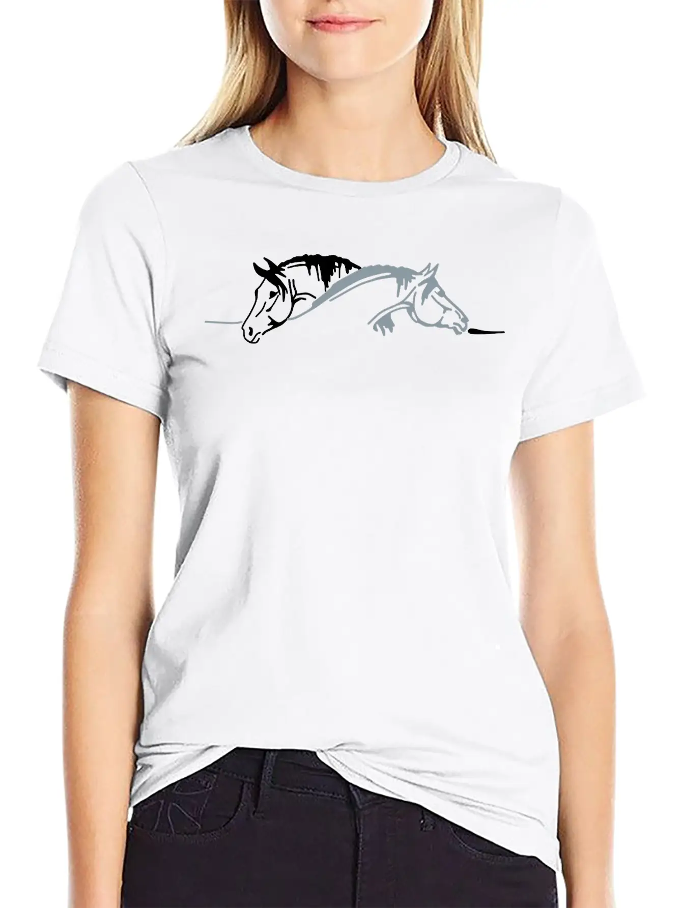 Two Horses Unisex Casual T-Shirt – Clean Design For Daily Comfort