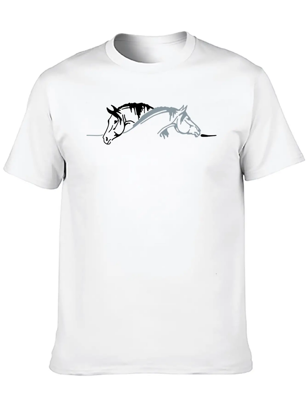 Two Horses Unisex Casual T-Shirt – Clean Design For Daily Comfort