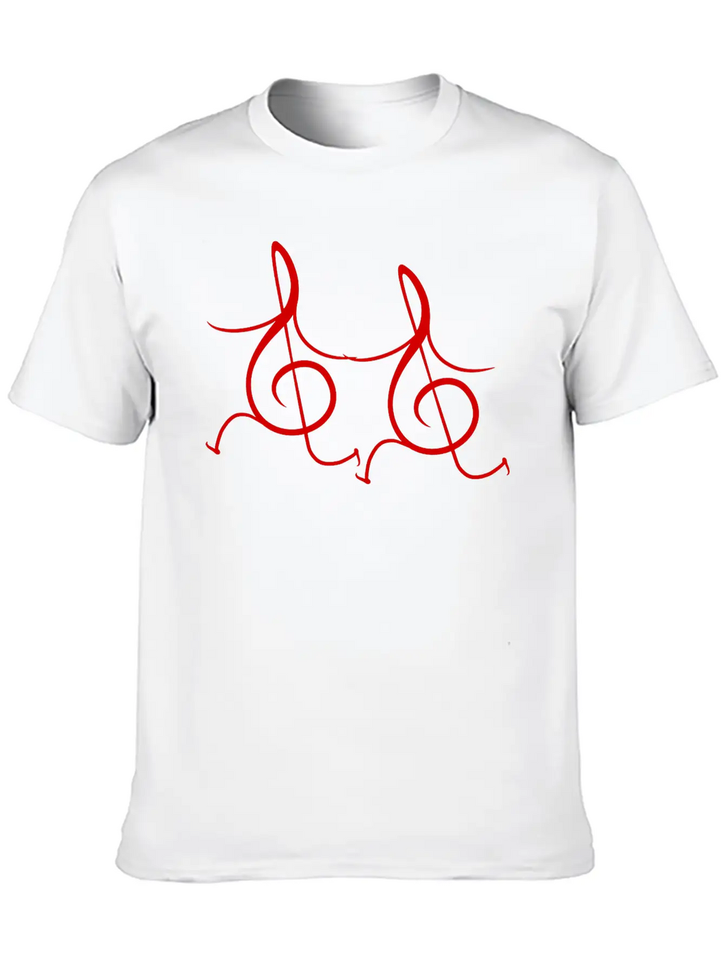 Two Music Clef Notes Friends Running Together Love Unisex Casual T-Shirt – Clean Design For Daily Comfort