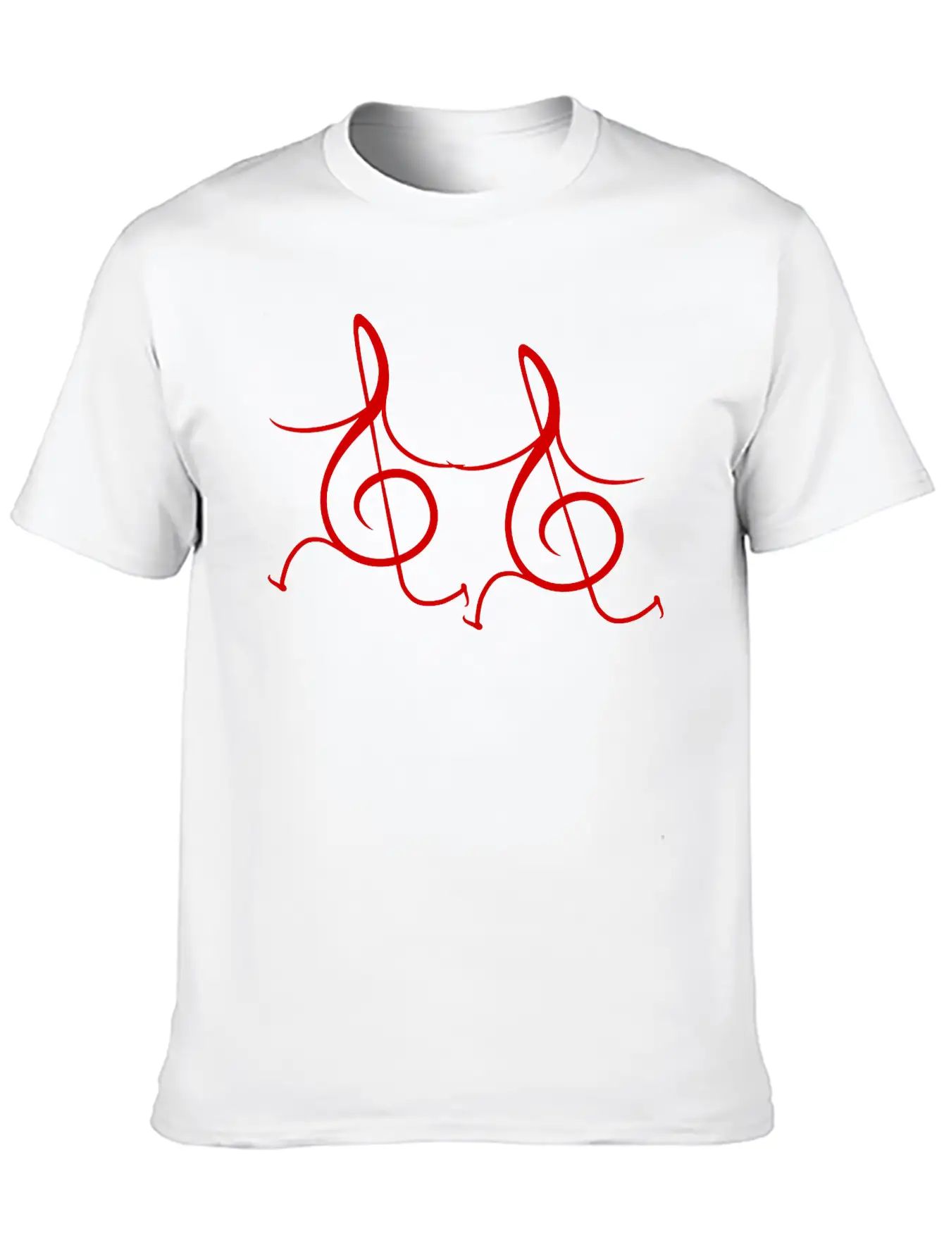 Two Music Clef Notes Friends Running Together Love Unisex Casual T-Shirt – Clean Design For Daily Comfort