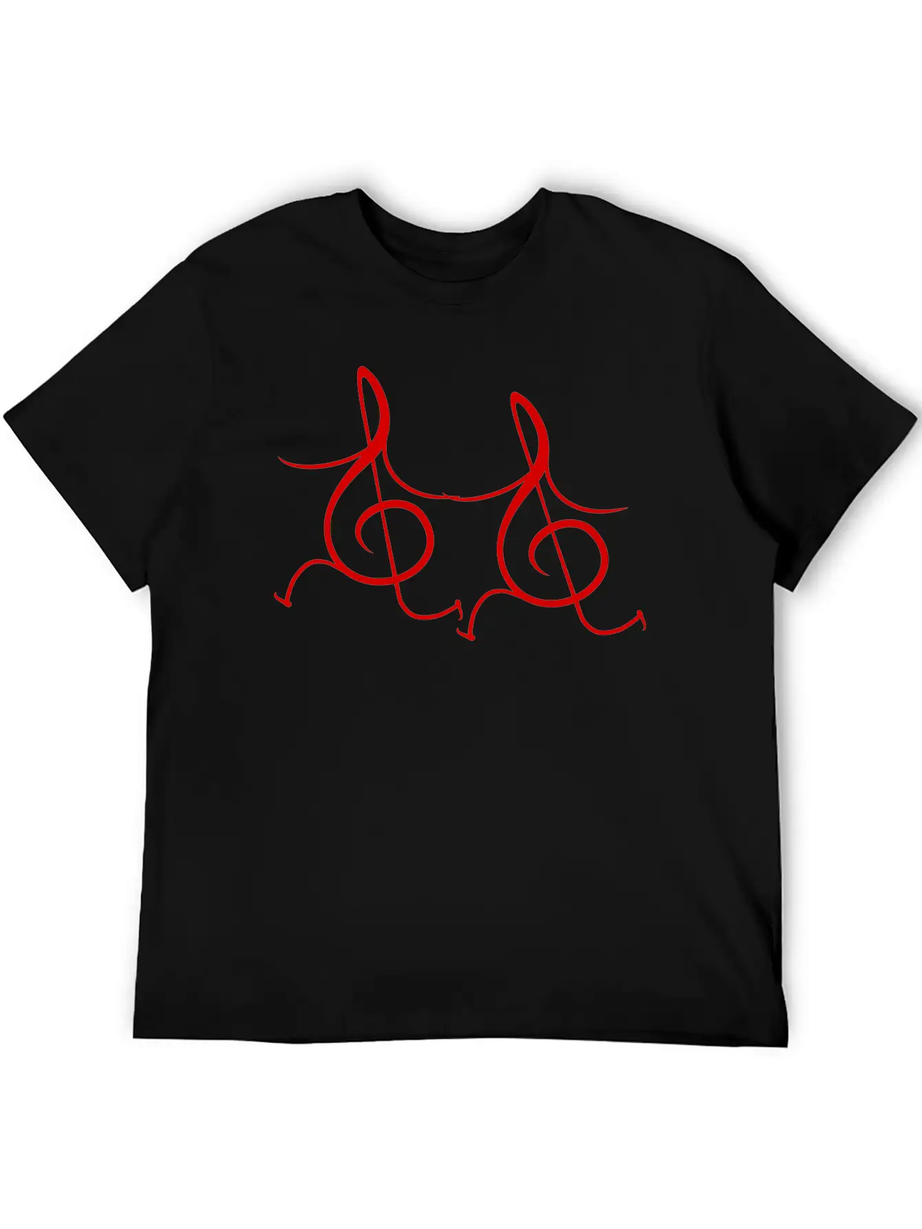 Two Music Clef Notes Friends Running Together Love Unisex Casual T-Shirt – Clean Design For Daily Comfort