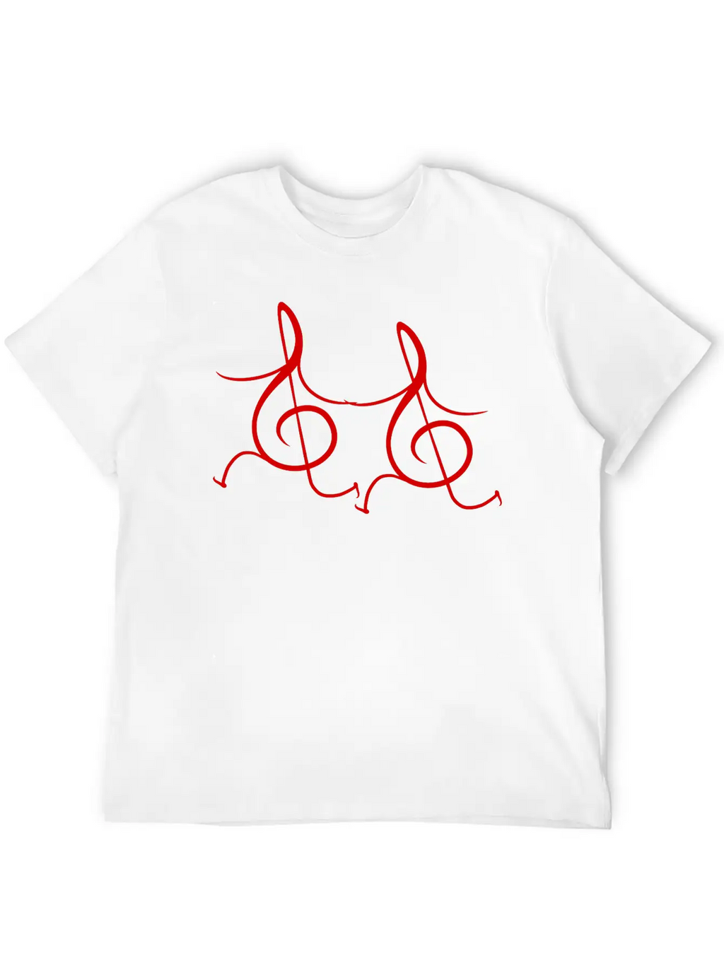 Two Music Clef Notes Friends Running Together Love Unisex Casual T-Shirt – Clean Design For Daily Comfort