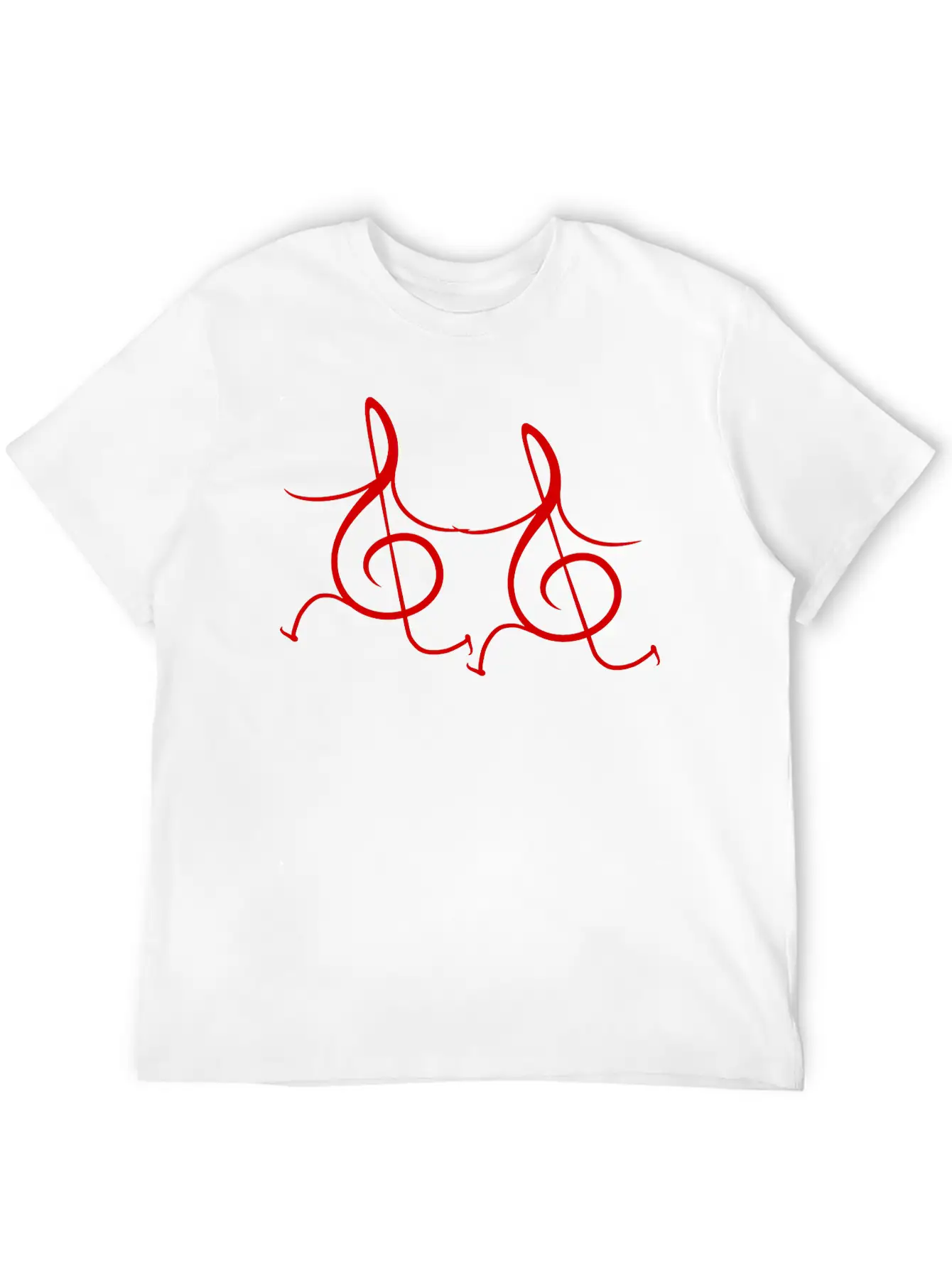 Two Music Clef Notes Friends Running Together Love Unisex Casual T-Shirt – Clean Design For Daily Comfort