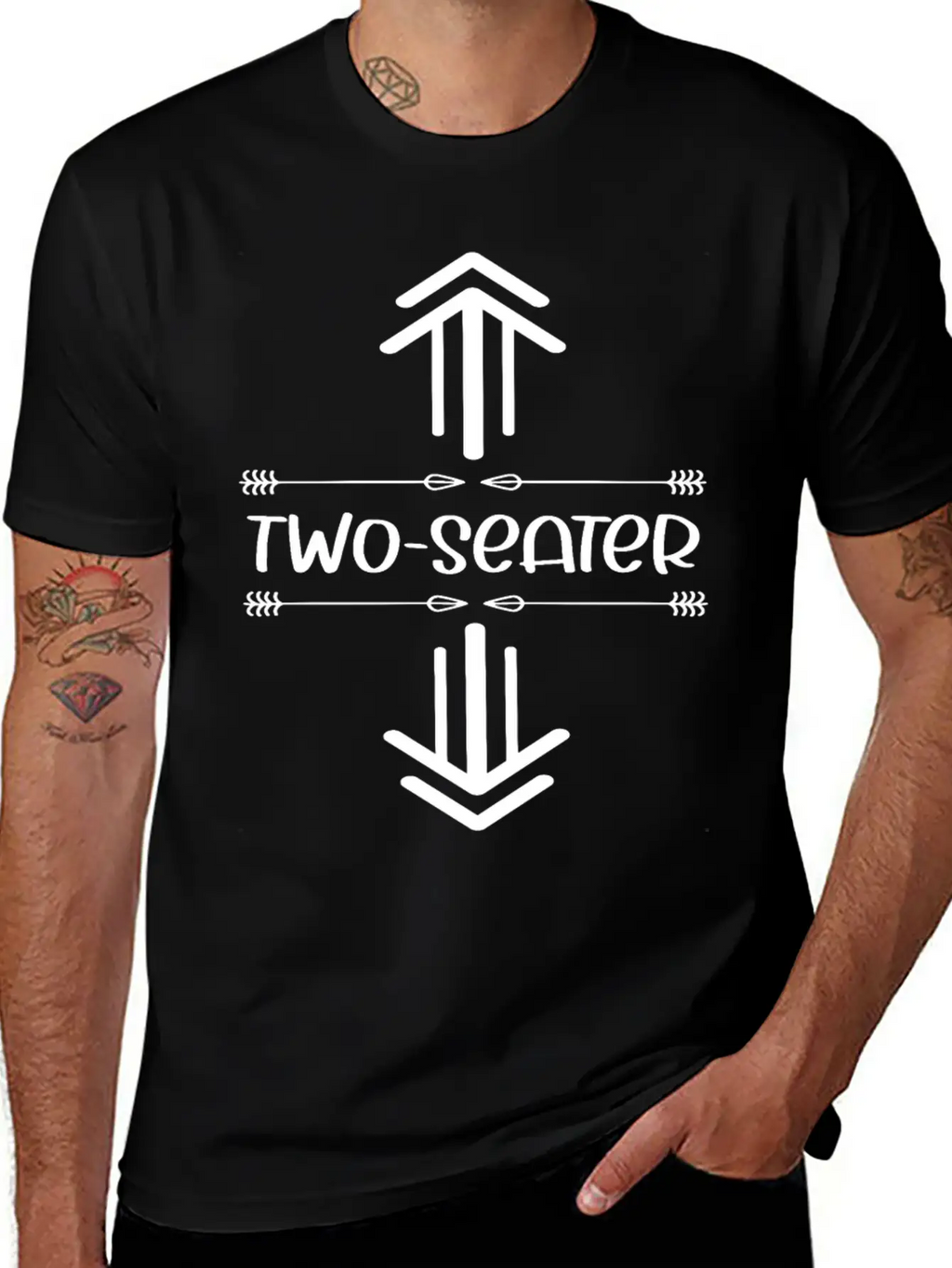 Two Seater Arrow .Funny T Two Seater.Two Seater Unisex Casual T-Shirt – Clean Design For Daily Comfort