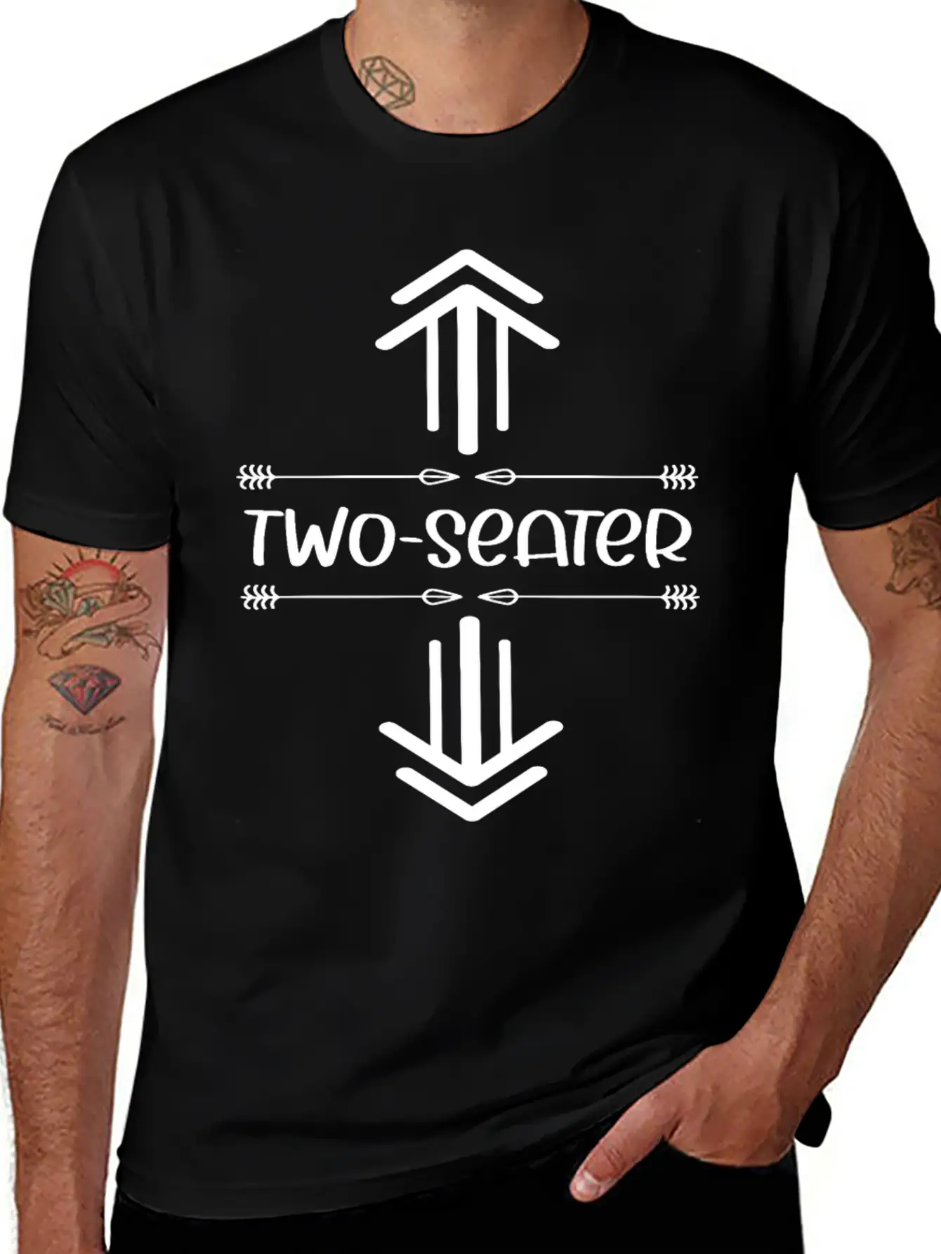 Two Seater Arrow .Funny T Two Seater.Two Seater Unisex Casual T-Shirt – Clean Design For Daily Comfort