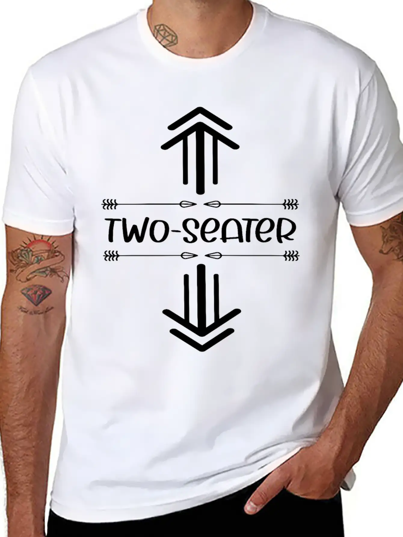 Two Seater Arrow .Funny T Two Seater.Two Seater Unisex Casual T-Shirt – Clean Design For Daily Comfort
