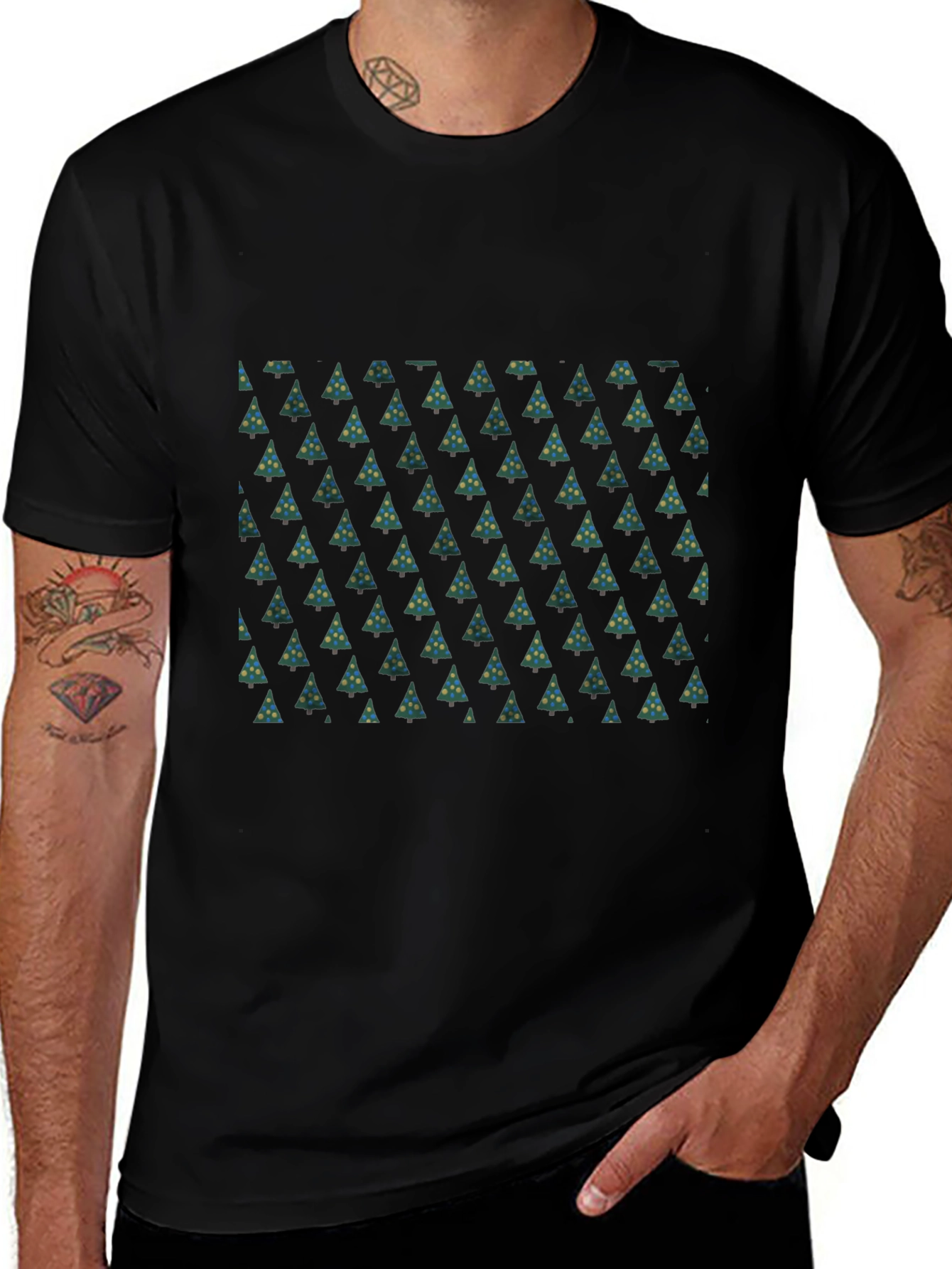Christmas Tree Pattern T-Shirt