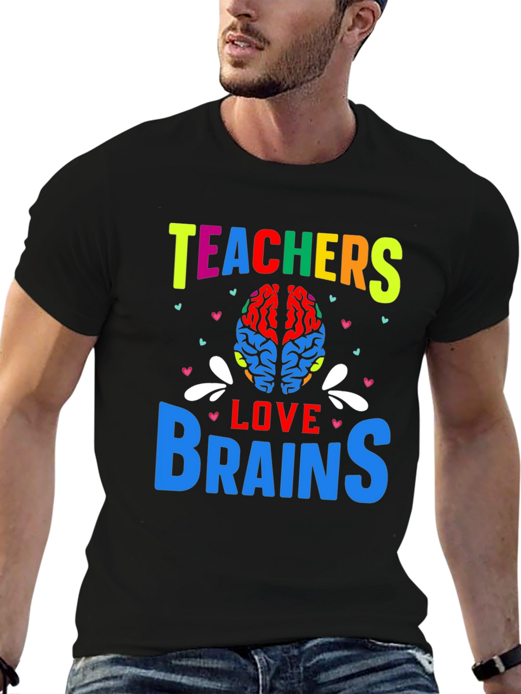 Teachers Love Brains Graphic T-Shirt