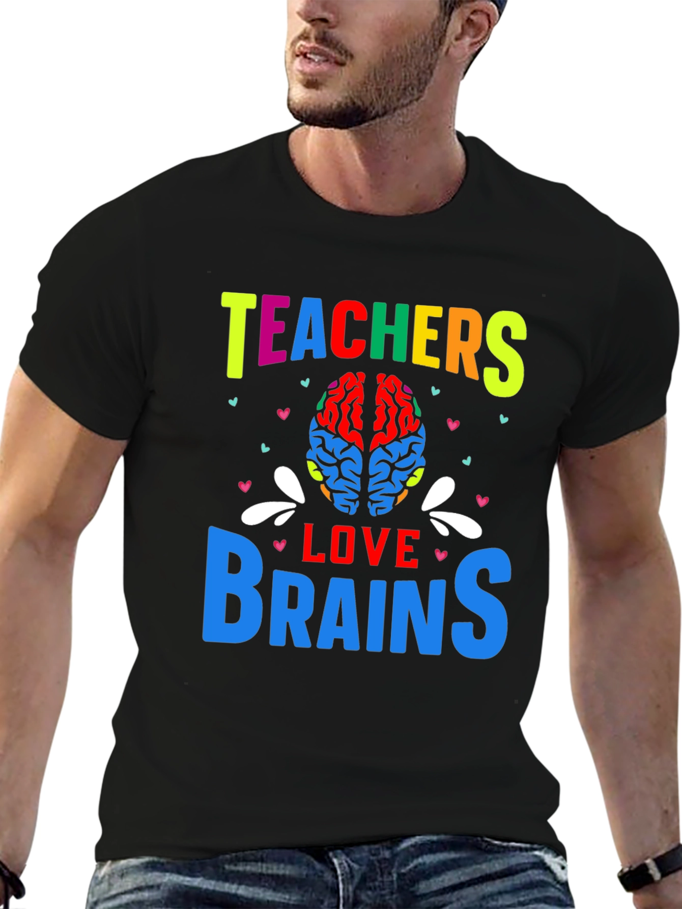 Teachers Love Brains Graphic T-Shirt