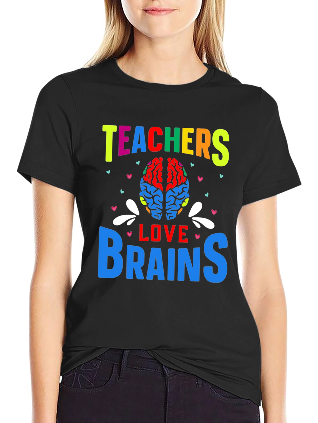 Teachers Love Brains Graphic T-Shirt